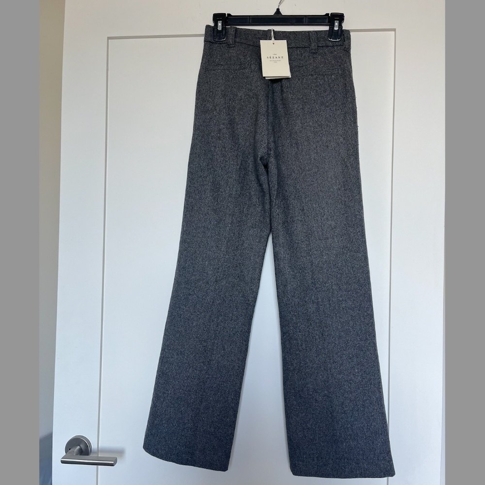 NWT Sézane Martin Herringbone Gray 2 - Picture 3 of 4